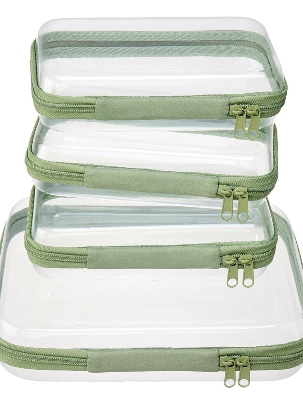 Clear Zipper Pouches, Hard Shell Zipper Case (M+3S)